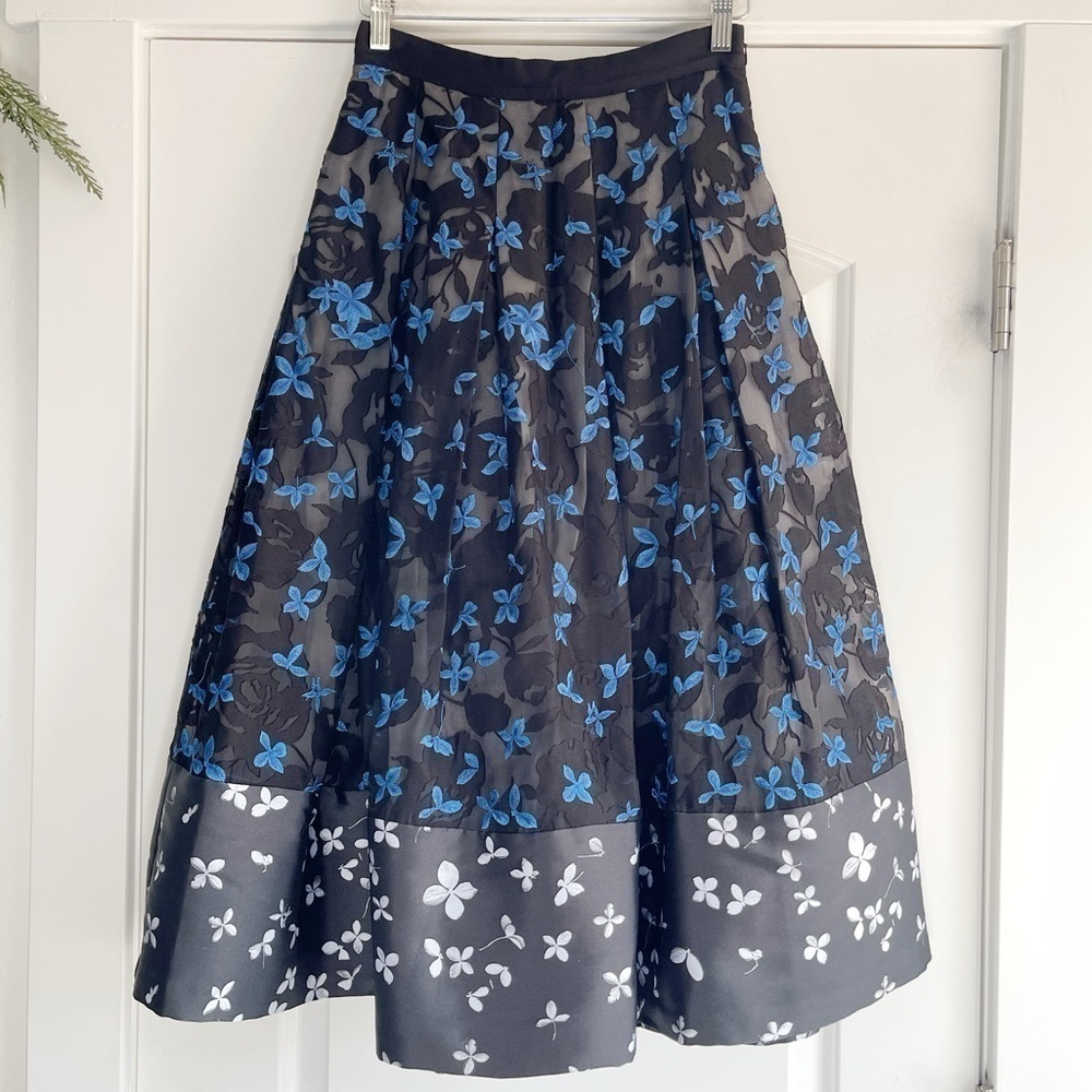 Sachin + Babi Noir Floral Embroidered Midi Skirt - 4